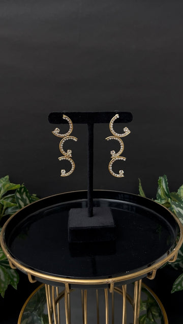 Triple Crescent Earrings