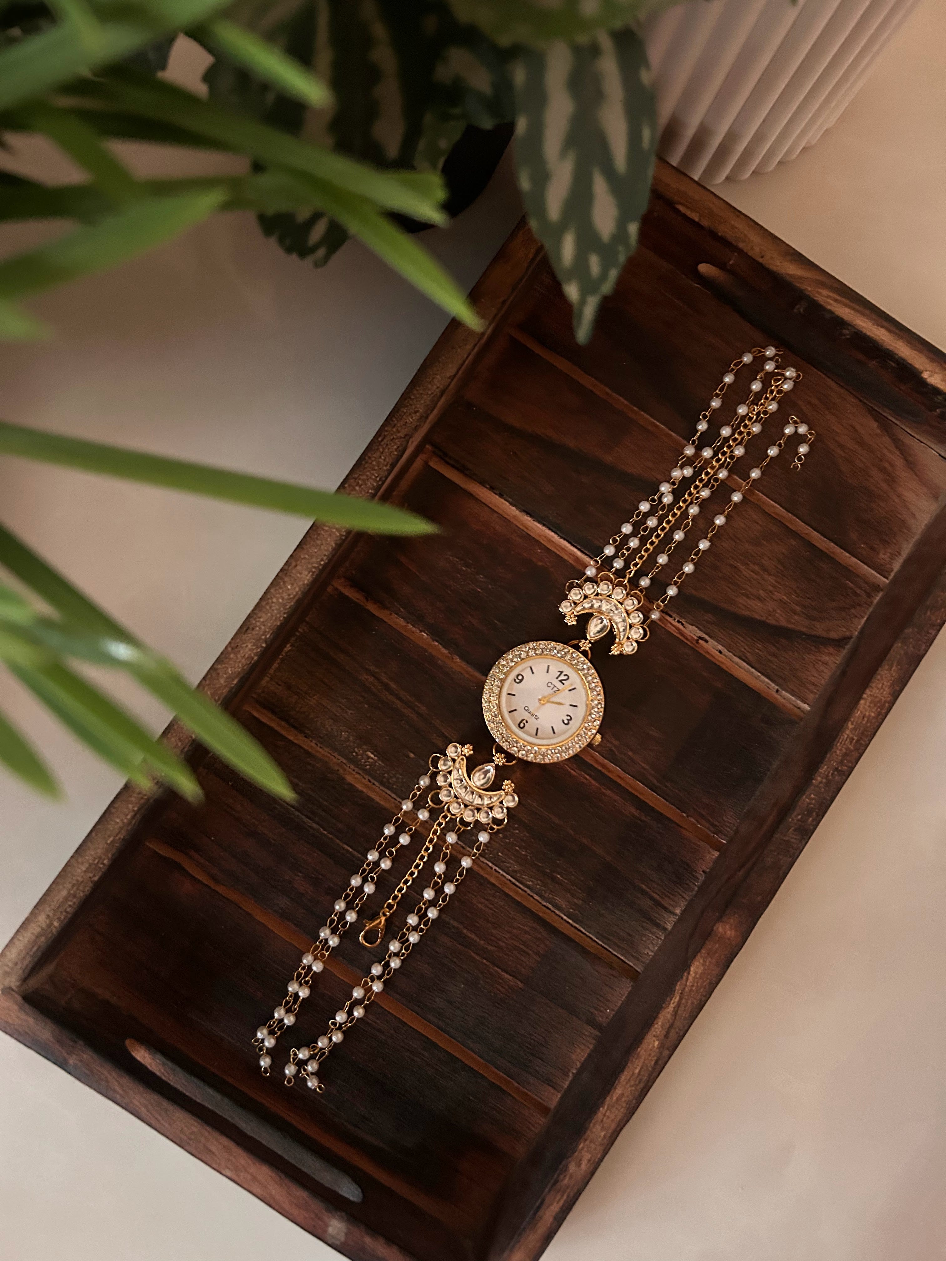 Pearl Kundan Watch